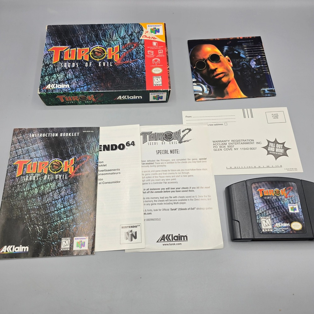 Turok 2 Seeds of Evil Nintendo 64 N64 CIB Black Acclaim Complete with Manual OEM